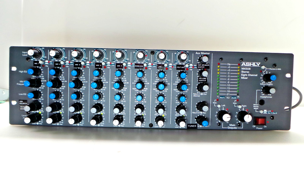 Ashly MX508 Stereo Eight Channel Mixer – Used – Tested – Working Great.