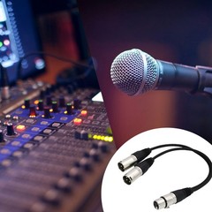 3Pin XLR Female Jack To Dual 2 Male Plug Y Splitter Cable Adapter Microphone