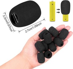High-Density Foam Microphone Windscreen Set – 10 Pack for Lavalier and Headsets