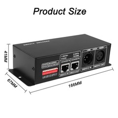 MEIRIYFA 4 Channel DMX512 Decoder LED Dimming Controller Driver,DMX PWM Black