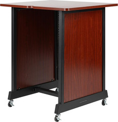 Rok-It by Frameworks Studio Series 14U Wood Rack Cabinet with Casters and Leveli