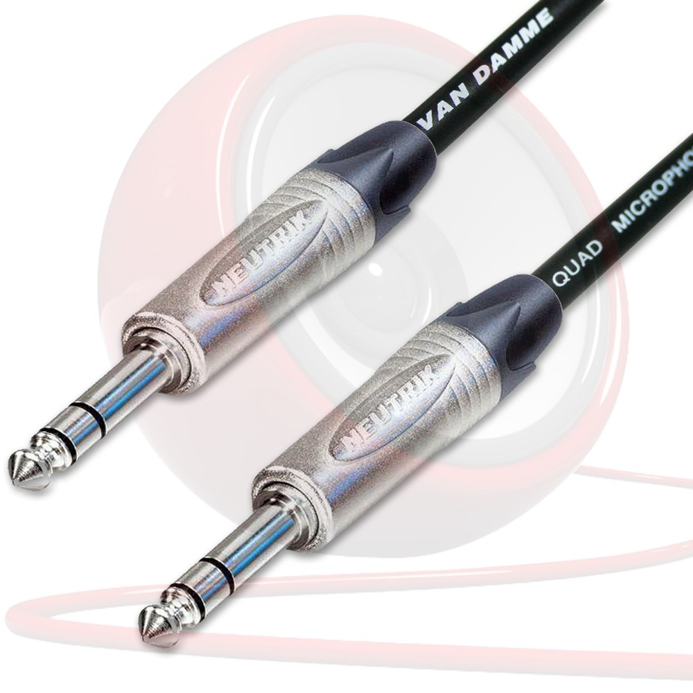 Neutrik Stereo / Balanced ¼“ TRS Jack Lead. Van Damme STARQUAD Cable. 10m 6m 3m