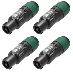 (4 Pack) Neutrik NL4FXX-W-L 4 pole SpeakON Cable Mount Connector, Large 10-16 mm