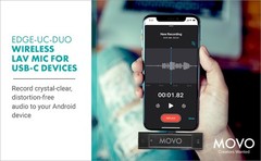 Movo EDGE-UC-DUO Wireless Lavalier Microphone for USB Type C Smartphones
