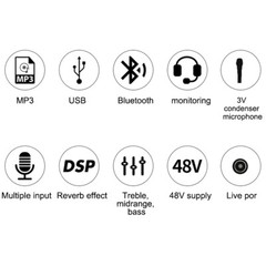Bluetooth USB DJ Console +Sound Card Studio Mixer Mini Audio Mixer 2/4 Channel
