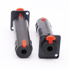2x Black Solderless 1/4 TRS to TRS Female Locking Jacks Plug for D Pedalboards