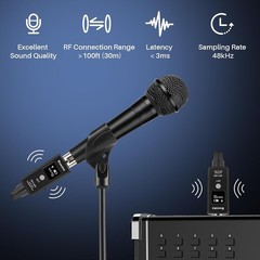 Dynamic Mic Wireless Transmitter Receiver, 48k Signal, USB