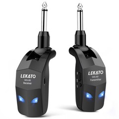 LEKATO 2.4GHz Wireless Electric Guitar System Transmitter Receiver w/ 4 Channels