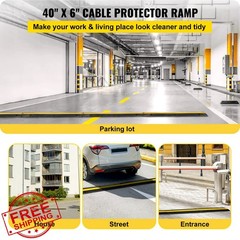 VEVOR 4 Pack 1-Channel Rubber Cable Protector Ramp 18000lbs