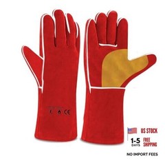Edward Tools Pro Leather Welding Gloves 16” – Forearm Heat/Fire Resistant