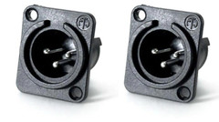 (2 PACK) NEUTRIK NC3MPP 3-Pin XLR Male Non-Latching D Type Panel Mount