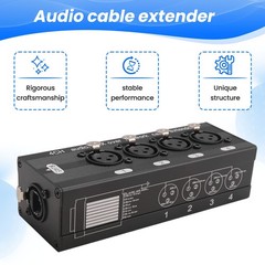 1 Pair 4 Channel XLR/ Audio RJ45 Cat5/Cat6 Ethernet Extender XLR Extender8455