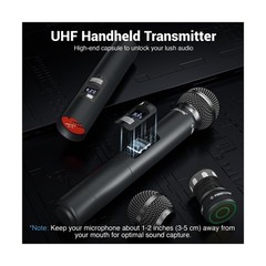Wireless Microphone System, Dual Wireless Mics,w/ 2Handhelds,For Singing,Karaoke