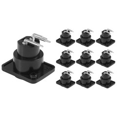 10pcs Black XLR 3pin Female Jack Panel Mount Chassis PCB Socket Connector E6A2