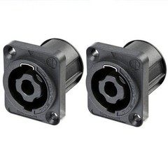 2x Neutrik NL4MPXX 4 Pole Speakon Chassis Panel Mount Connector Speaker Terminal