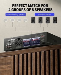 Donner MAMP5 Bluetooth 4-Channel Power Amplifier AUX USB SD Mic Black