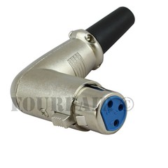 90 Degree Right Angle 3-Pin XLR Female Mic Microphone Cable Connector Plug End