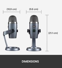 Blue Yeti Nano Shadow Grey Premium USB Microphone for Recording/Streaming