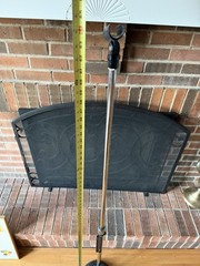 Vtg Atlas Sound Adjustable Boom Microphone Mic Stand Chrome Cast Base Soundolier