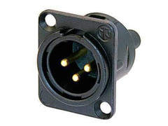 Neutrik NC3MD-S-1-B 3-Pin XLR Neutrik Black/Gold Chassis Panel Mt Screw Terminal