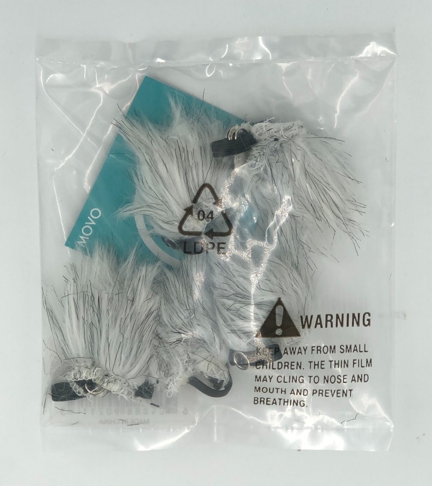 Movo WS10 Universal Furry Deadcat Outdoor Windscreen for Lavalier Microphone 5PK