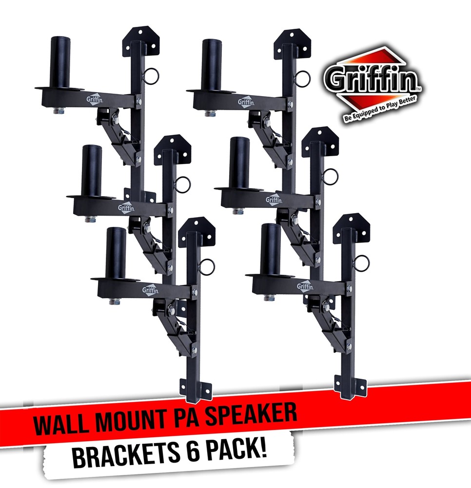 PA Speaker Wall Mount Bracket Stands | All Steel Pro-Audio Stage DJ Post Holder