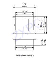 (2) Two Black Metal Recessed Bar Handles – Medium
