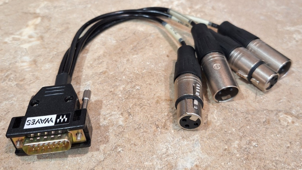 DB-15 15PIN to DUAL XLR LEFT & RIGHT IN & OUT WAVES AUDIO 1FT CABLE QUAD