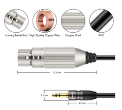 Xlr To 3.5mm Microphone Cable Pvc Shelled Xlr Female To 3.5mm 1/8 Inch Trs Male