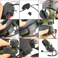 Noise Cancelling Microphone & PTT for Impact Sports Headphones – Airsoft Tan