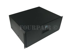 4 Space 4U Rack Mount 19″ Drawer Locking DJ Rack Gear Audio Road Case IT Network