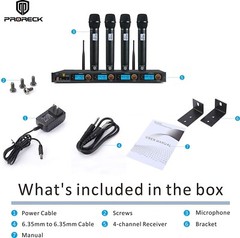 proreck MX44 Microphone System 4-Channel UHF Wireless with 4 Hand-held Mics Set