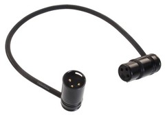 1ft Low-Profile Right-Angle 3-Pin XLR Male to Female Adjustable-Angle Cable