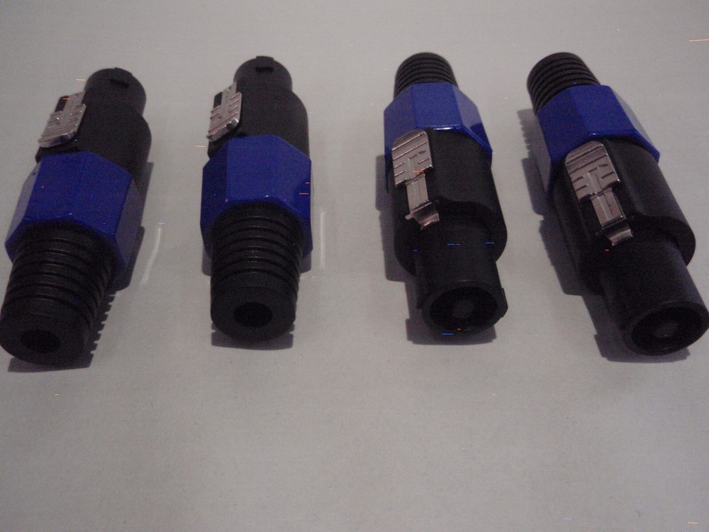 4 Pack – Male 4 Pole Conductor Cable Connector for SPEAKON Audio Loudspeaker