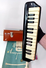 Vintage Soviet wind instrument synthesizer melody-26 USSR Brass harmonica