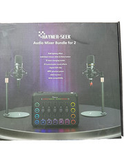 Audio Mixer Bundle w/ 2 (dual) Condenser Microphones Podcast Streaming Kit