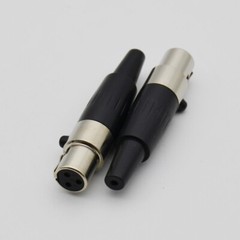 mini xlr 3/4/5 pin female connector 5lot for audio microphone mic cable silver