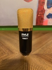 Pyle PDMIC71 Condenser Microphone XLR 3 Pin Studio Recording Black and Gold