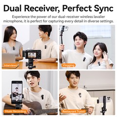 Ulanzi A100 Wireless Microphone Lavalier MIC for iPhone 16 15 Pro Max Camera