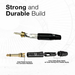 1/4″ TS Male to 3.5 TS Unbalanced Cable – Custom Length, Color Professional Cord