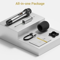 Rechargeable Handheld Microphone with Mute Function for Karaoke & DJ Events
