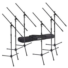 On-Stage MSP7706 Euro Boom 6 Mic Stands w/Travel Bag (For 6x Mic Stands w/ Bag