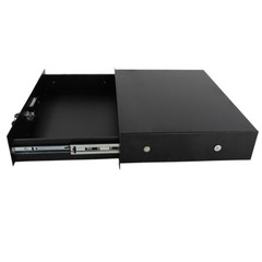 US 2U Heavy-Duty 19″ Steel Lock Locking Deep Rack Mount Drawer DJ Rack Road Case