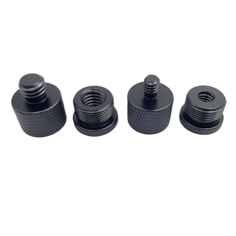 4 PCS Mic Stand Thread Screw Adapter 5/8 3/8 1/4 Inch Male Female Tripod