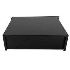 Rack Mount DJ 19″ 3U Rack Road Case Equipment Deep Drawer Locking Black