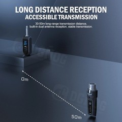 Wired to Wireless Microphone System Converter Transmitter Receiver Rechargeable