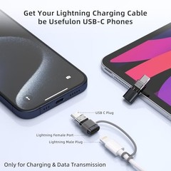 Pack Lightning to USB C Charging Adapter for iPhone 4 Space Grey