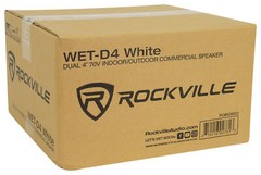 Rockville WET-D4 White Dual 4″ Indoor/Outdoor Commercial/Restaurant 70V Speaker