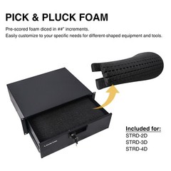 Sound Town 10U DJ RackCase w/11USlant Mixer Top Casters Locking Drawer STMR-10D2