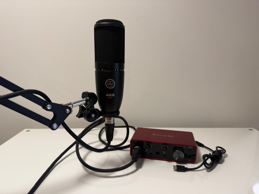 Used Focusrite Scarlett Audio Interface + AKG P120 Microphone Recording Studio
